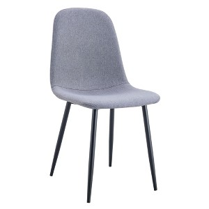 Gulches Light Gray Black Linen High Resilience Integrated Molding Cross Reinforcement Anti Slip Feet Easy Assembly Metal Leg Dining Chair Set of 4 - 1 of 4