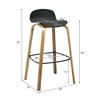 Costway Set of 2 Barstools Modern 30inch Pub Chairs w/Low Back & Metal Legs Black - 3 of 4