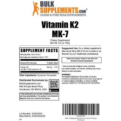 BulkSupplements Vitamin K2 MK7 Powder
