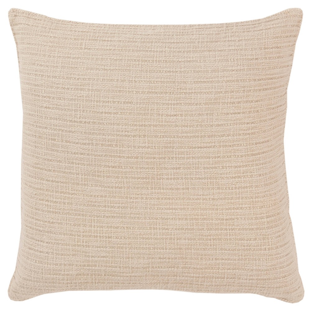 Photos - Pillowcase 22"x22" Oversize Solid Striped Square Throw Pillow Cover Light Beige - Riz