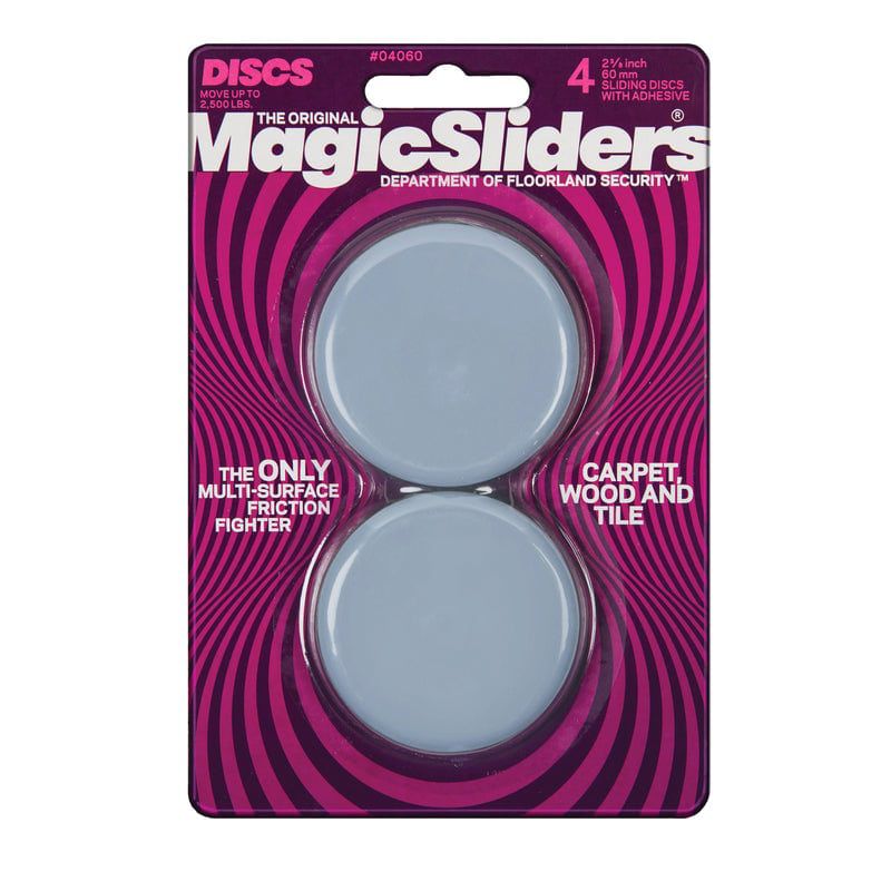 Magic Sliders Gray 2-3/8 in. Adhesive Plastic Sliding Discs 4 pk, 1 of 3
