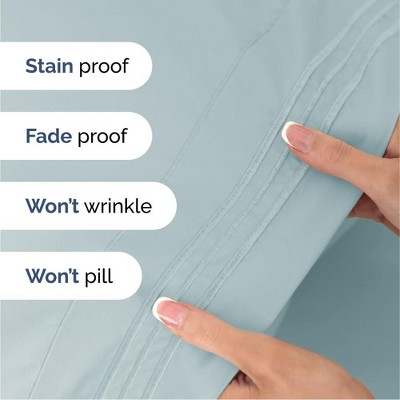 Ice Blue Queen Deep Pocket Microfiber Sheet Set