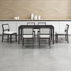 7-Piece Retro Dining Table Set with 1 Rectangular Wood Table and 6 Upholstered Chairs, Solid Wood Frame, for Kitchen or Dining Room - 3 of 4