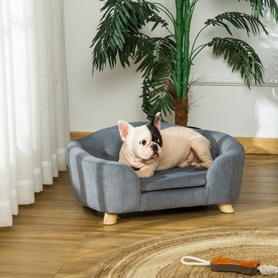 Akoasm Dog Sofa & Couch Bed With Washable, Waterproof And Removable Cushion For Small Pets-Gray