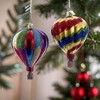 Kurt Adler Noble Gems Glass Ornaments for Christmas Tree, Hot Air Balloons, Assorted (Pack of 2) - 2 of 2