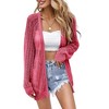 Women Crochet Lightweight Cardigan Cover Up Open Front Long Sleeve Summer Cardigans 2024 - 4 of 4