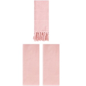 REGALWOVEN 3 Packs Cotton Soft Absorbent Tassels and Waffle Hand Towel - 1 of 4