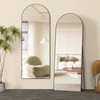56 Inch Arch Mirror Floor Mirror with Stand Black Full Body Standing or Leaning Mirror for Bedroom Living Room - 4 of 4