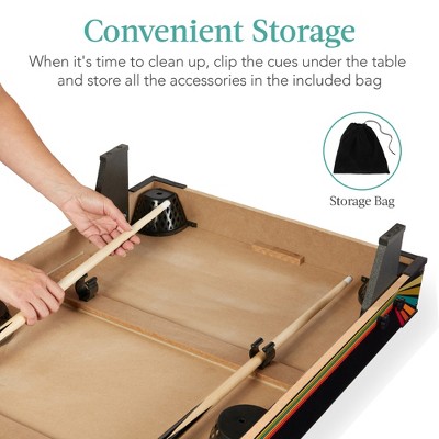 40-Inch Black Composite Wood Tabletop Billiard Game
