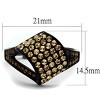 Slickblue Ip Black Pave Ring for Women, Stainless Steel with Smoked Quartz Synthetc Crystals, Crossover Design, 5–10 - 2 of 4