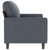 vidaXL 2-Seater Sofa in Dark Gray Velvet - Contemporary Design Couch with Sturdy Metal Frame and Thick Padding - 3 of 4