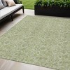 Green Blue And Ivory Floral Washable Indoor Outdoor Area Rug - 2 of 4