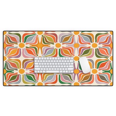 evamatise Abstract Flowers Summer Holiday Desk Mat - Deny Designs