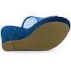 Allegra K Women's Glitter Platform Slip on Wedge Slide Sandals - 4 of 4