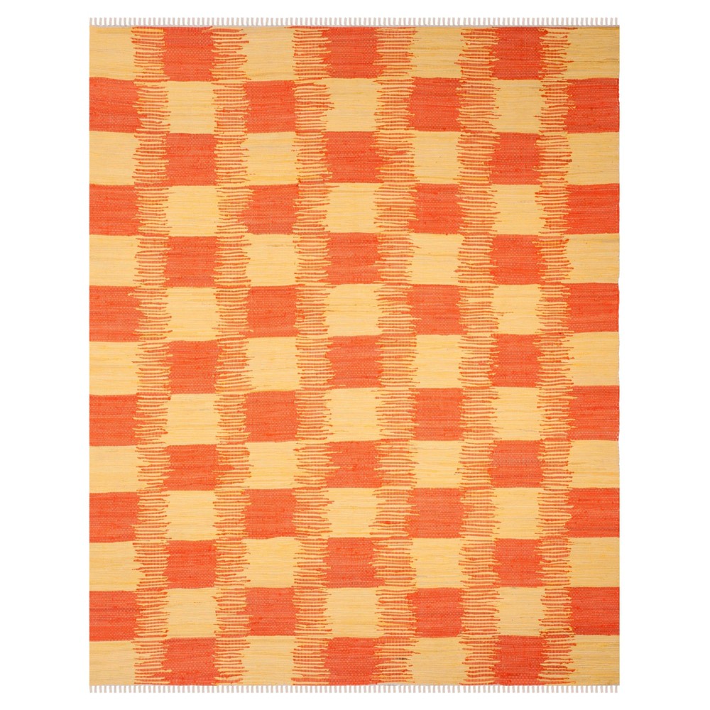 Yellow/orange Check Woven Area Rug 8'x10' - Safavieh