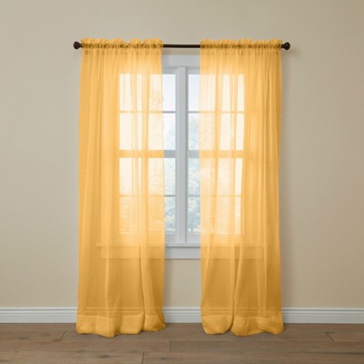 BrylaneHome BH Studio Sheer Voile Rod-Pocket Panel Pair