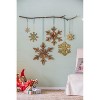 Dexmalle Set of 2 Hanging Large Fir Wood Snowflake Ornaments - 2 of 4