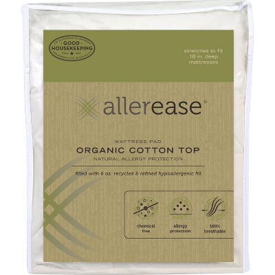 Allerease Organic Cotton Cover Allergy Protection Mattress Pad (twin