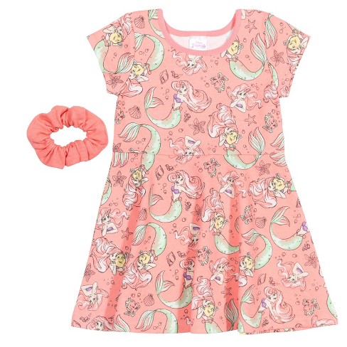 Disney Princess Ariel Big Girls Dress And Scrunchie Ariel Pink 10