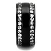 Slickblue Women's Black Wide Band Ring, Double Row Clear CZ Stones, Polished Stainless Steel, Sizes 5–10 - 4 of 4