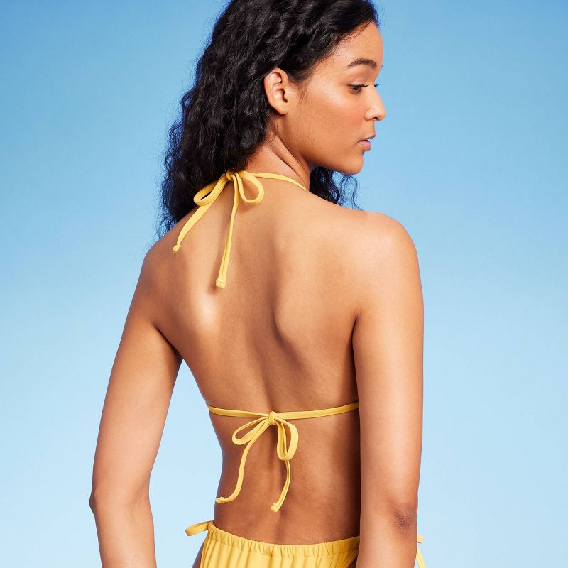 Women's Sequin Detail Triangle Bikini Top - Wild Fable™ Yellow, 3 of 21