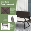 Tangkula Set of 4 Patio Rattan Wicker Rocking Chairs Loveseat Table Rocker Set Patio - 2 of 4