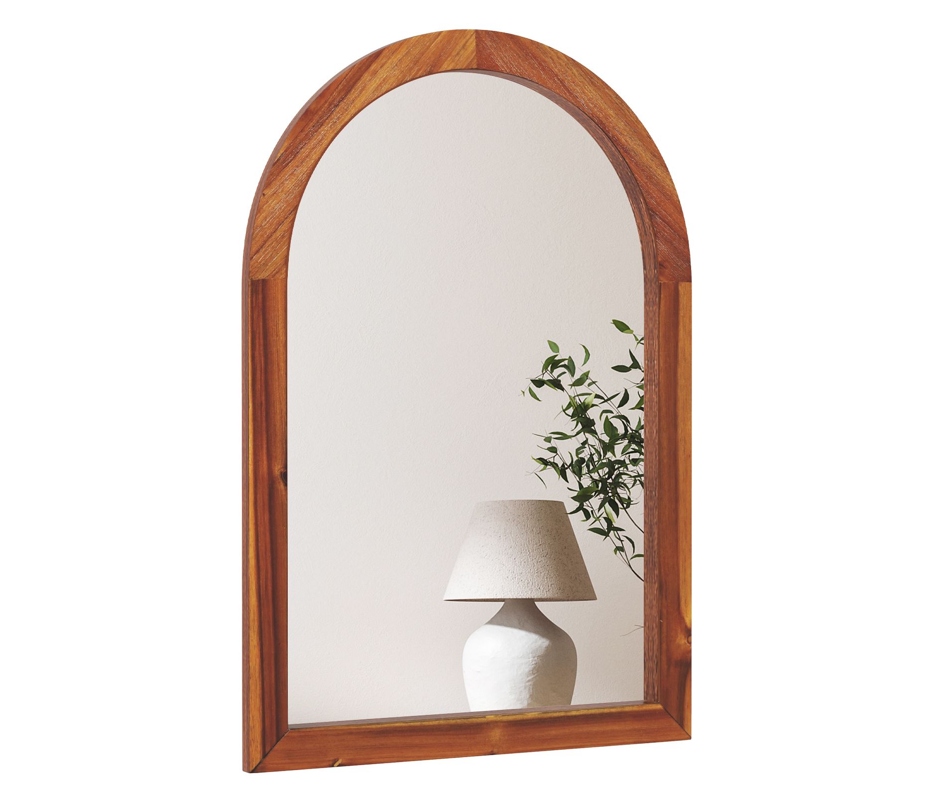 Tangkula 24" x 35" Rustic Wall Mounted Decorative Mirror w/Solid Acacia Wood Frame