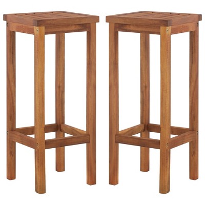vidaXL Bar Chairs 2 pcs Solid Acacia Wood