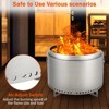 20.5" Smokeless FirePit with Air Switch, Wood Burning Portable Stainless Steel Outdoor Firepit with Stand & Stove Hook, Ash Pan, for Camping Backyard - 2 of 4