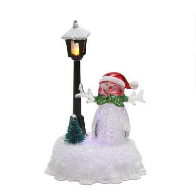 Penn 5" White and Red LED Lighted Color Changing Snowman Christmas Tabletop Figurine