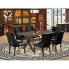 HomeStock 7-Piece Distressed Jacobean Finish Solid Wood Top Dining Table with 6-Chairs - 2 of 4