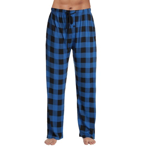 Mens Pajama Pants With Pockets, Mens Soft Flannel Plaid Pajama Sleep Pants