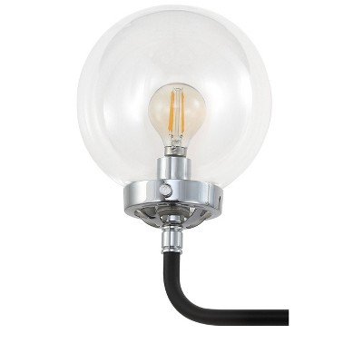 Caleb 22" Chrome and Black Globe Shade Wall Sconce