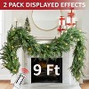 Christmas Cedar with Lights - Cypress Decorations 9ft for Xmas Home Decoration Indoor Stairs Railing Fireplace - 2 of 4
