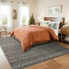 Washable Hallway Runner Rug Modern Abstract Accent Carpet Non-Slip Backing Non-Shedding Contemporary Striped Transitional Rug Runner - 2 of 4