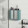 ALEXOUN Wall-Mounted Bathroom Cabinet with Mirror, 2 Mirrored Doors & Open Shelf, Open Compartment for Vanity, Toilet & Over-the-Sink - 4 of 4