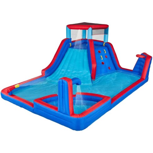 Sunny & Fun Large Inflatable Kids Backyard Water Slide Park - Blue/red ...