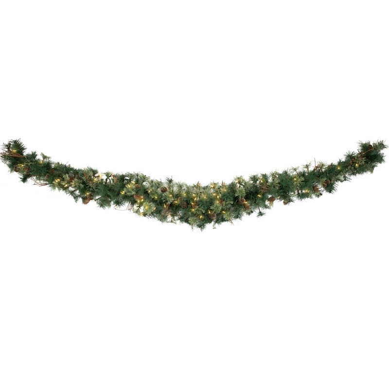 Northlight 6' x 9" Prelit Country Mixed Pine Artificial Christmas Swag - Clear Lights, 5 of 9