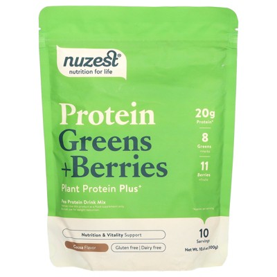 Nuzest Protein, Greens + Berries, Cocoa, 10.6 oz (300 g)