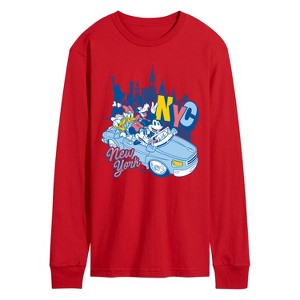 Men's - Disney - Mickey And Minnie Nyc Long Sleeve Graphic T-Shirt - 1 of 2