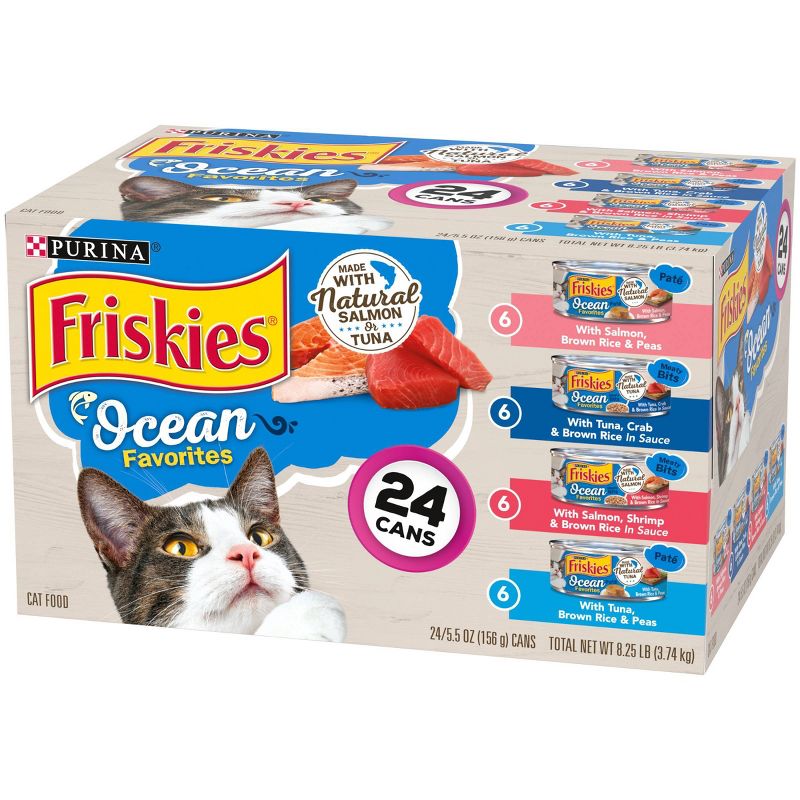 Purina Friskies Meaty Bits &#38; Pat&#233; Ocean Favorites Fish Flavor Wet Cat Food - 5.5oz/24ct Variety Pack, 6 of 7