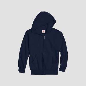 Hanes Kids' Comfort Blend Eco Smart Full-Zip Hoodie - Navy Blue - 1 of 2