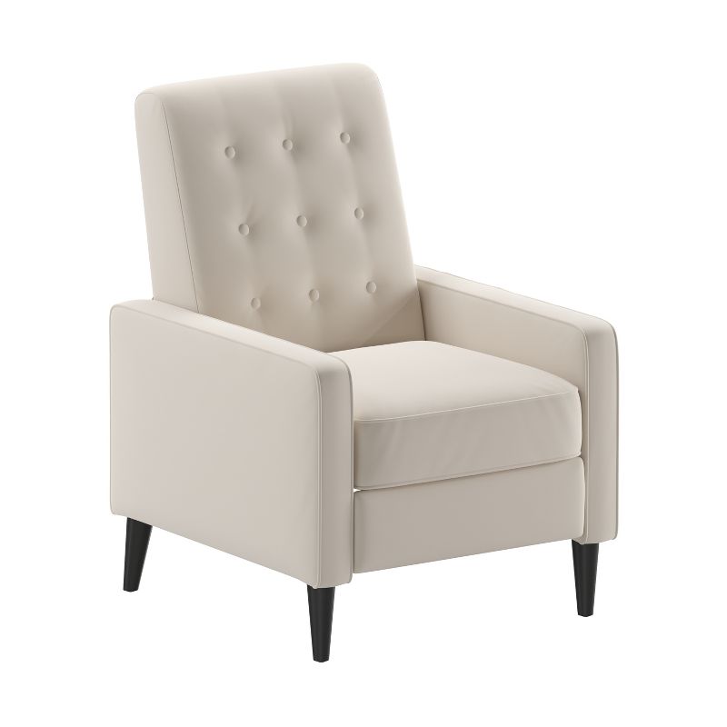 Merrick Lane Darcy Recliner Chair Mid-Century Modern Tufted Upholstery Ergonomic Push Back Living Room Recliner, 1 of 14