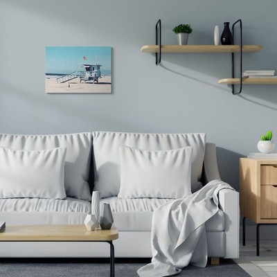 Blue Lifeguard Stand Coastal Canvas Wall Art, 16 x 20