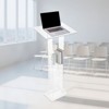 VEVOR Podium Stand, 50-Inch Acrylic Lectern, Portable Laptop Desk with Wide Reading Surface and Storage Shelf, Book Stopper, Transparent - 2 of 4