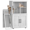 Homhougo Cat Litter Box Enclosure with Cat Tree & House - Multi-Functional Furniture Style Hidden Litter Box Cabinet - 4 of 4