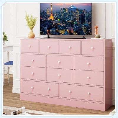 12 Drawer Dresser with Power Outlet, 61" Wood Storage Chest for Bedroom, Living Room, Hallway – Large Capacity Organizer