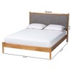 Baxton Studio Queen Size Jaiana Fabric and Wood Bed Gray/Oak Brown - 3 of 4