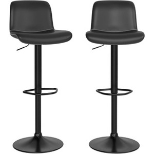 Modern Bar Stools Set Adjustable Swivel Bar Chairs with Back PU Leather for Bar, Dining Room Counter Home Kitchen Barstools - 1 of 4