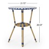 Outdoor Rattan Patio Bistro Table,Polyethylene Rattan Round Patio Dining Table With Rattan Woven Finish And Aluminum Frame-Coolbibila - 4 of 4